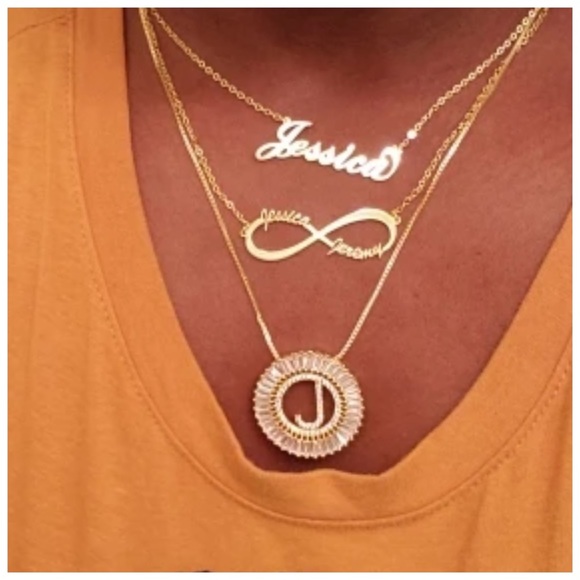 The TEGAI Austrian Crystals Initial Necklace - Picture 5 of 7